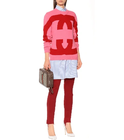 Shop Gucci Intarsia Wool Sweater In Pink