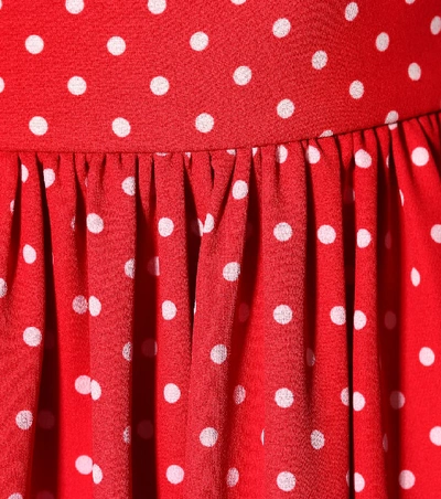 Shop Valentino Polka-dot Silk Dress In Red
