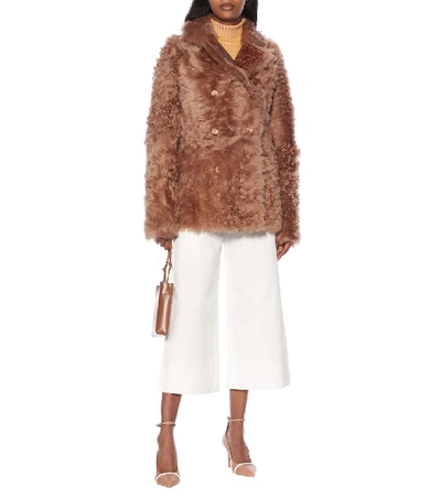 Shop Sies Marjan Pippa Reversible Shearling Jacket In Brown