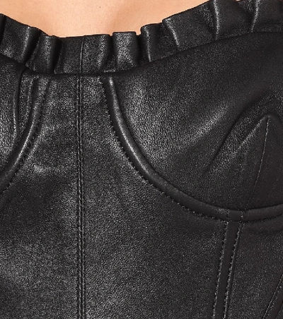 Shop Grlfrnd Julietta Leather Minidress In Black