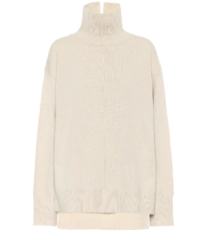 Shop Joseph Wool Turtleneck Sweater In White