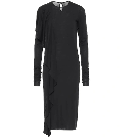 Shop Rick Owens Lilies Jersey Midi Dress In Black
