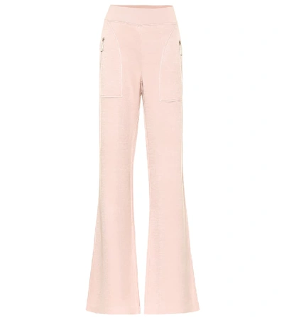 Shop Bottega Veneta Leather-trimmed Pants In Pink