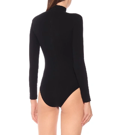 Shop Acne Studios Stretch-cotton Jersey Bodysuit In Black