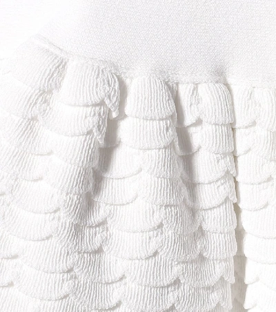 Shop Alaïa Stretch-knit Minidress In White