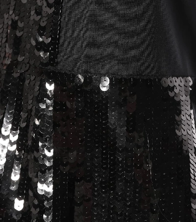 Shop Tibi Avril Sequined Midi Dress In Black