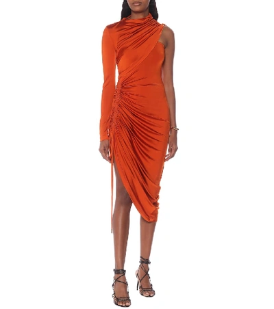 Shop Monse Stretch-satin Dress In Orange