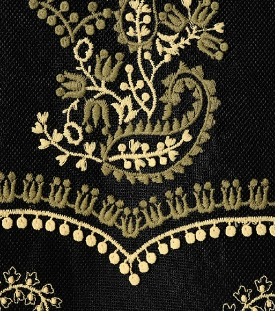 Shop Chloé Embroidered Midi Dress In Black