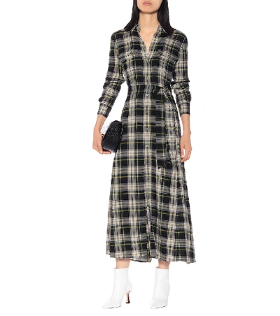 Shop Polo Ralph Lauren Checked Shirt Dress In Green