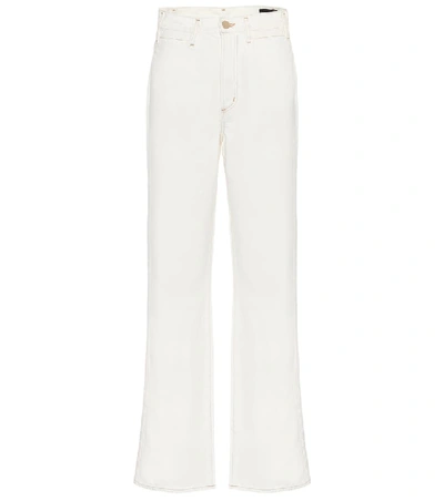 Shop Goldsign High-rise Cropped Wide-leg Jeans In White