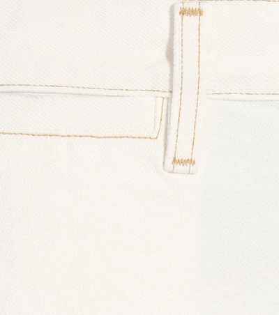 Shop Goldsign High-rise Cropped Wide-leg Jeans In White