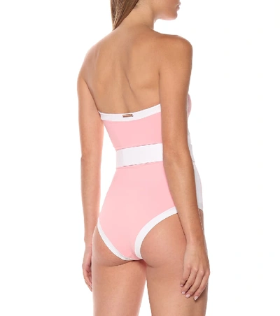 Shop Alexandra Miro Whitney Belted One-piece Swimsuit In Pink