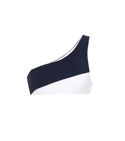 Shop Alexandra Miro Bella One-shoulder Bikini Top In Blue