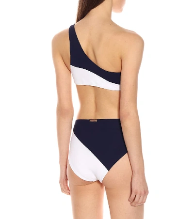 Shop Alexandra Miro Bella One-shoulder Bikini Top In Blue