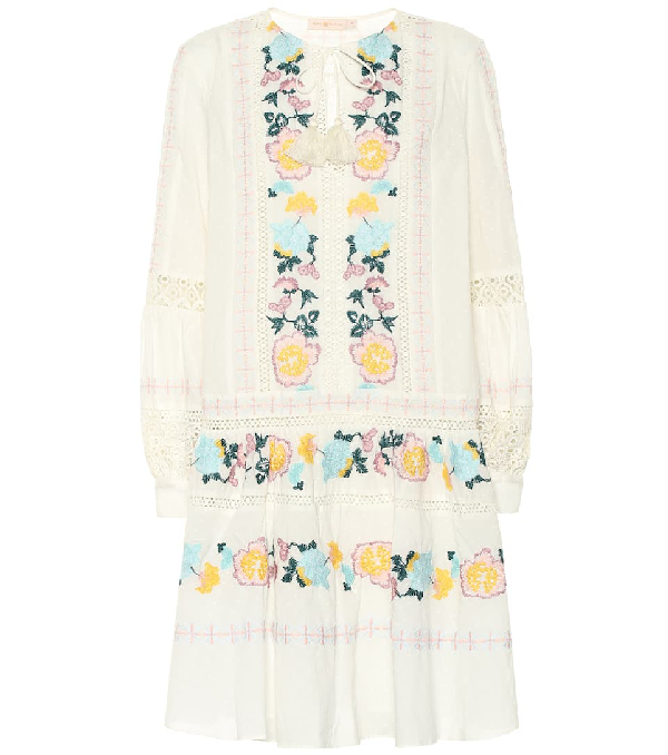 tory burch boho embroidered dress