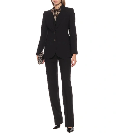 Shop Dolce & Gabbana Stretch-wool Crêpe Blazer In Black