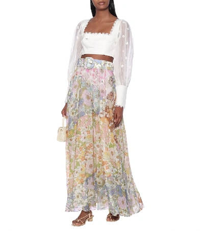 Shop Zimmermann Super Eight Cotton-blend Maxi Skirt In Multicoloured