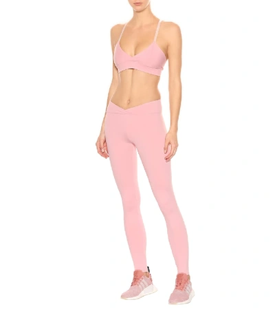 Shop Live The Process V Stretch Sports Bra In Pink