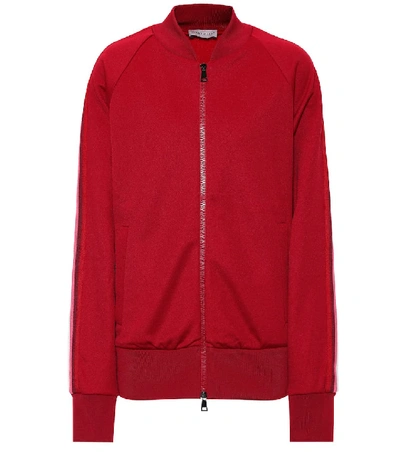 Shop Moncler Cotton-blend Track Jacket In Red