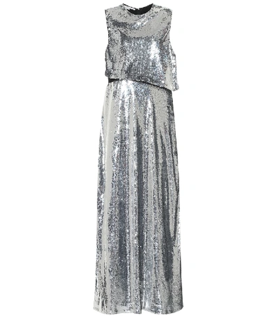 Shop Stella Mccartney Sequined Gown In Silver