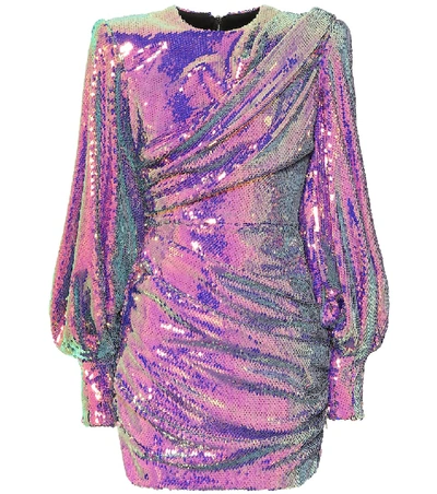 Shop Alex Perry Taylor Sequined Minidress In Purple