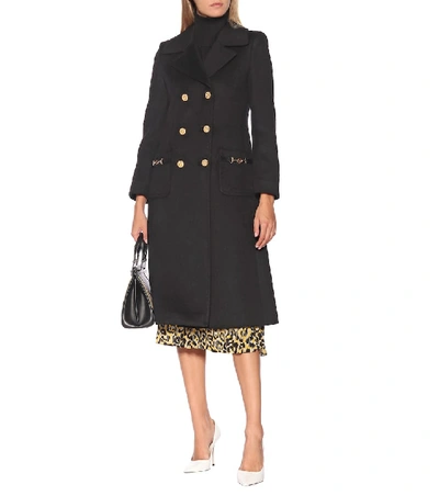 Shop Gucci Wool Coat In Black