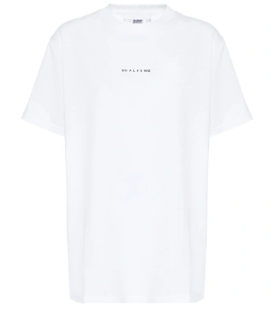 Shop Alyx Logo Cotton-blend T-shirt In White