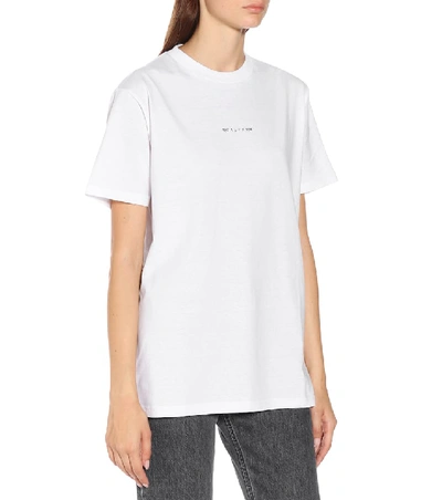 Shop Alyx Logo Cotton-blend T-shirt In White