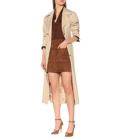 Shop Arje The Nora Suede Miniskirt In Brown