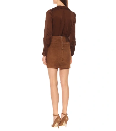 Shop Arje The Nora Suede Miniskirt In Brown