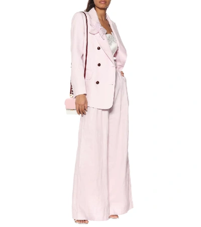 Shop Zimmermann Corsage Linen Blazer In Pink