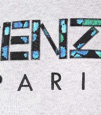 Shop Kenzo Logo Cotton Sweater In Grey