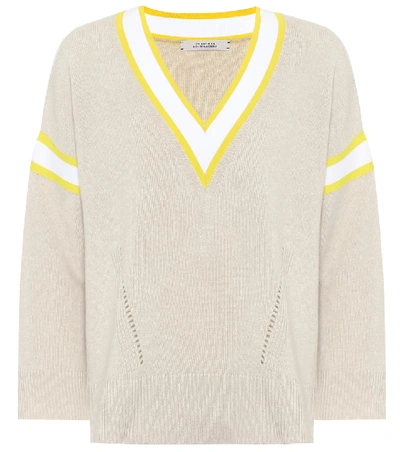 Shop Dorothee Schumacher Sporty Glam Wool-blend Sweater In Beige