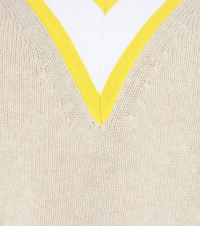 Shop Dorothee Schumacher Sporty Glam Wool-blend Sweater In Beige