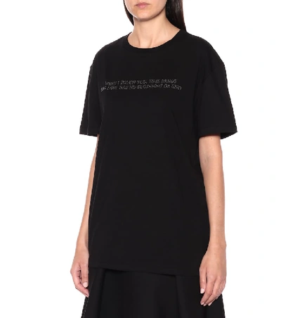 Shop Valentino Cotton T-shirt In Black