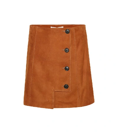 Shop Veronica Beard Ana Suede Miniskirt In Brown
