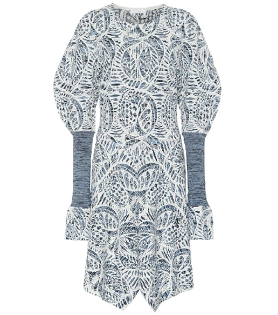 Shop Chloé Jacquard Knit Dress In Blue
