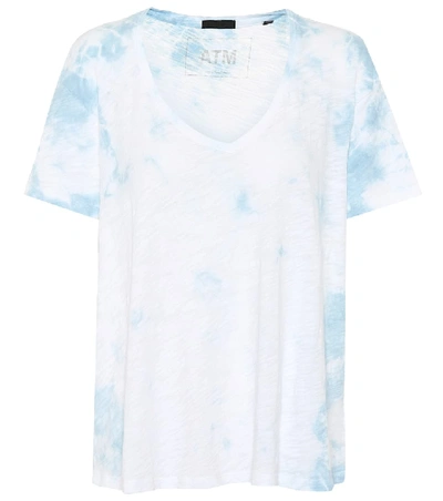 Shop Atm Anthony Thomas Melillo Tie-dye Boyfriend Cotton T-shirt In Blue