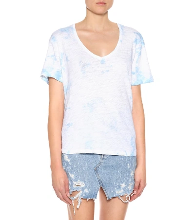 Shop Atm Anthony Thomas Melillo Tie-dye Boyfriend Cotton T-shirt In Blue