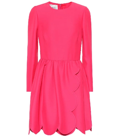 Shop Valentino Silk And Wool Cady Minidress In Pink