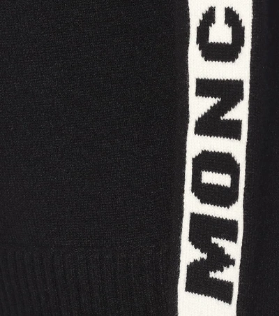 Shop Moncler Logo Wool And Cashmere Hoodie In Black