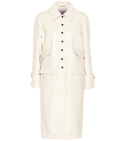 Shop Alexa Chung Faux Leather Coat In White