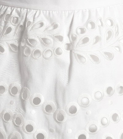 Shop Red Valentino Broderie Anglaise Cotton Shorts In White