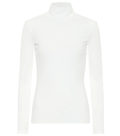 Shop Jil Sander Jersey Turtleneck Top In White