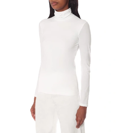 Shop Jil Sander Jersey Turtleneck Top In White