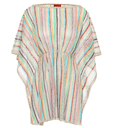 Shop Missoni Striped Knit Kaftan In Multicoloured