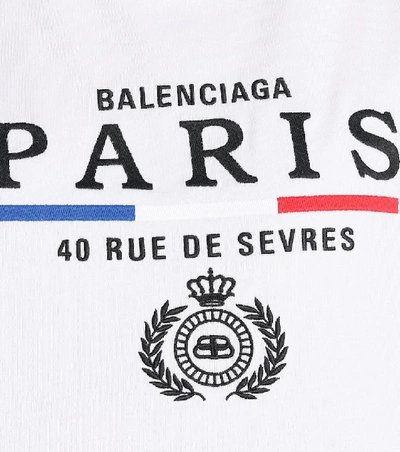 Shop Balenciaga Paris Flag Cotton T-shirt In White