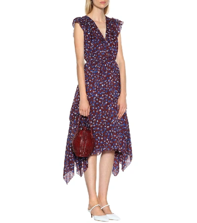 Shop Ulla Johnson Aurelie Cotton And Silk-blend Dress In Purple