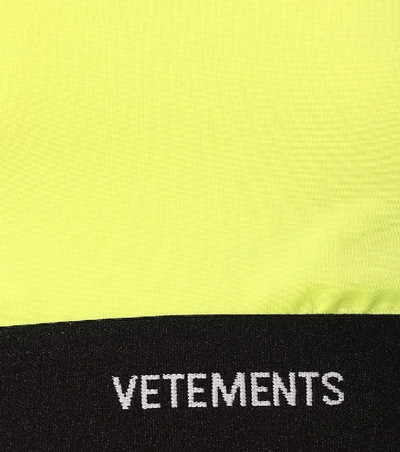 Shop Vetements Logo Sports Bra In Yellow