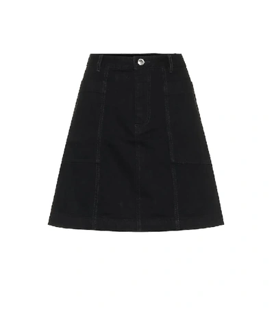 Shop A.p.c. Stella A-line Denim Skirt In Black